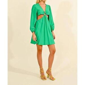 NEW MOLLY BRACKEN cut-out dress in green